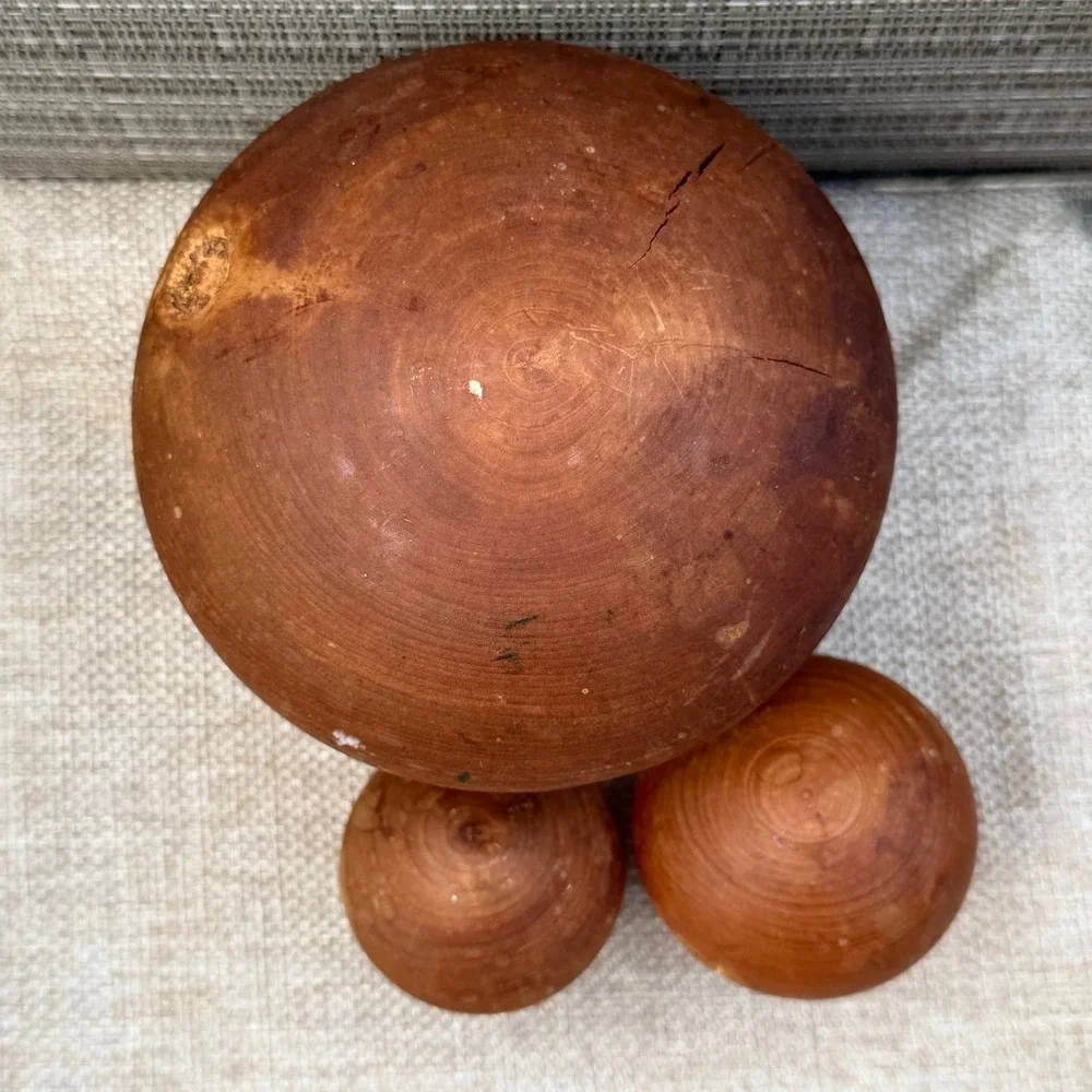 Vtg Colorado Aspen Wood Mushroom Figurines SET of 3 Handcrafted Rustic Decor